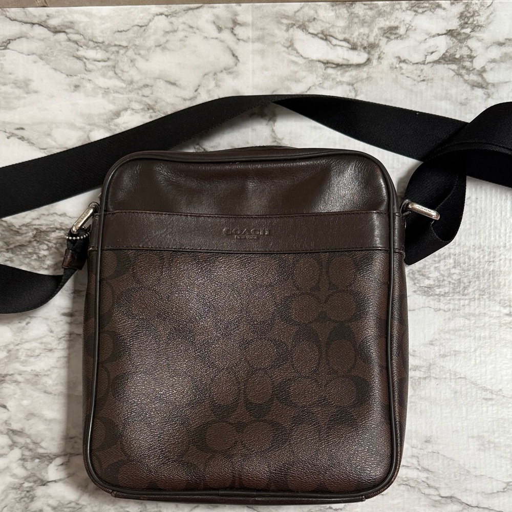 Coach Dark Brown Signature Messenger Bag